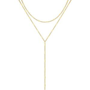 Women's  Y Layered Bar-GD 14K Gold Plated Layered CZ Chain Jewlery For Women